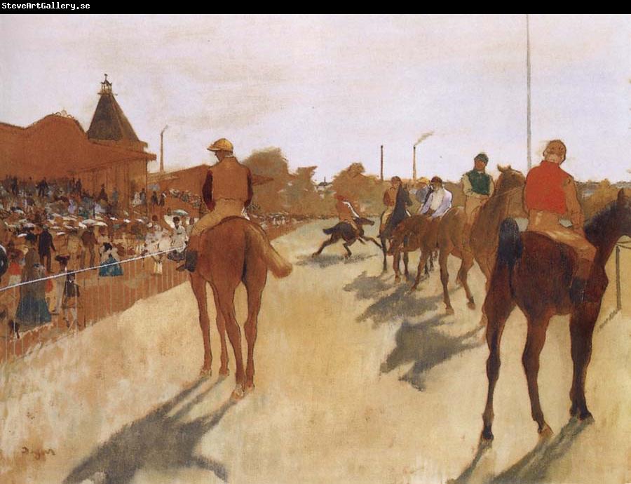 Germain Hilaire Edgard Degas Race Horses before the Stands